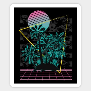 Summer Palm Vaporwave Vintage Art Magnet